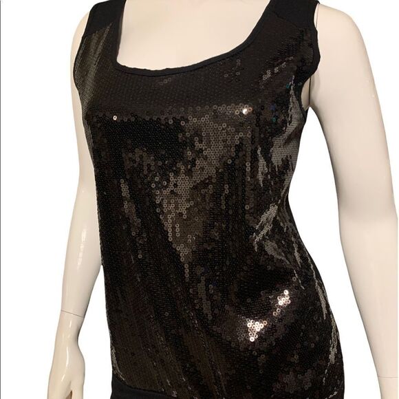 Jennie & Marlis Black Sequin Sleeveless Shell Size Medium - Picture 4 of 7